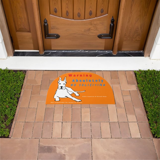 Warning No Soliciting Attack Dog Doormat (Outdoor)