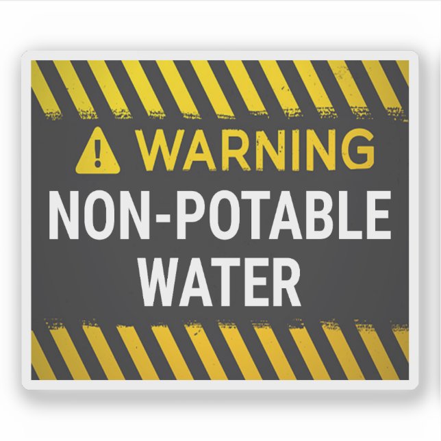 Warning Non-Potable Water Sticker (Front)