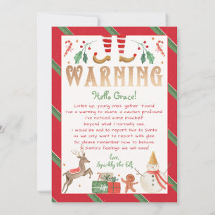Warning Notice from Elf Behavior Warning Elf Invitation