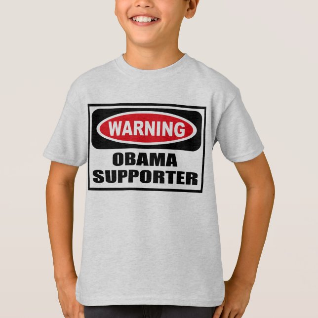 Warning OBAMA SUPPORTER Kid's T-Shirt (Front)