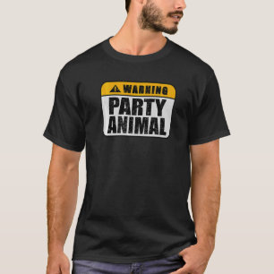 Warning Offensive Party Animal  Joke Distressed  1 T-Shirt