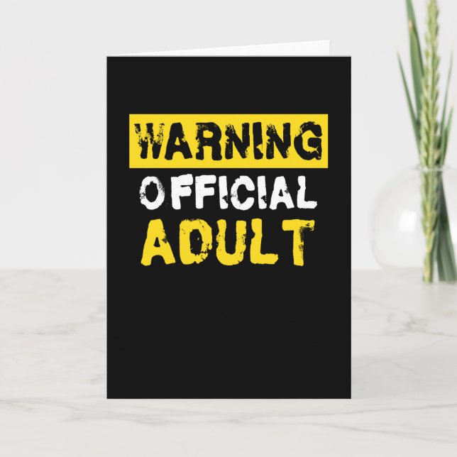 Warning Official Adult 18th Birthday Card (Front)