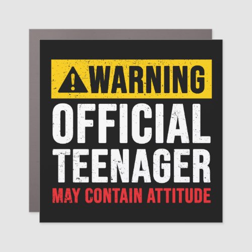 Warning Official Teenager 13th Birthday Gift Car Magnet