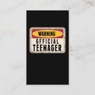 Warning Official Teenager Boys Girls 13th Birthday Business Card