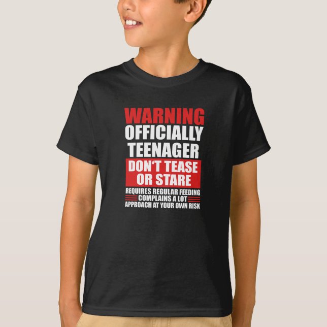 Warning Officially Teenager T-Shirt (Front)