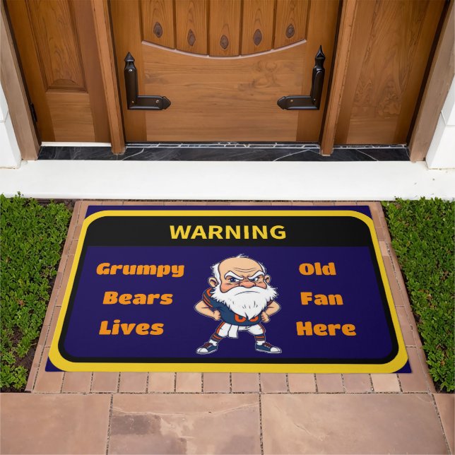 Warning Old Bears Fan Lives Here Doormat (Outdoor)
