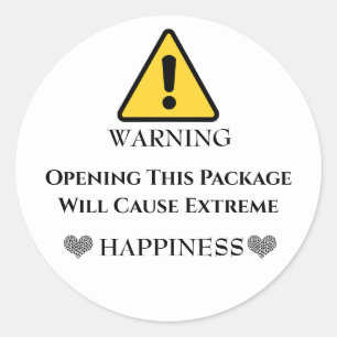 Warning Opening This Package Will Cause Extreme Classic Round Sticker