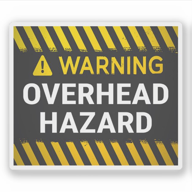 Warning Overhead Hazard Sticker (Front)