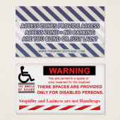 Warning Parking for People with Disabilities Only! (Front & Back)