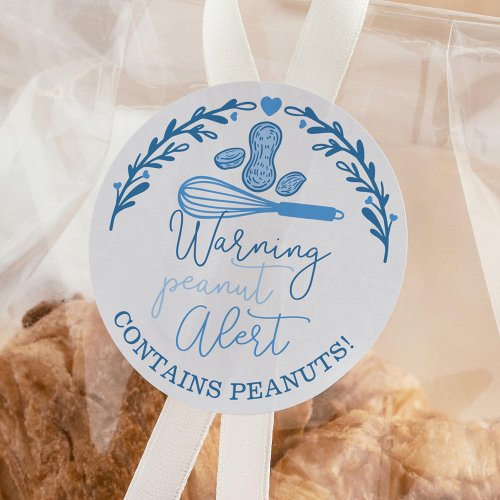 Warning Peanut Alert _ Bakery Peanut Allergy Food  Classic Round Sticker