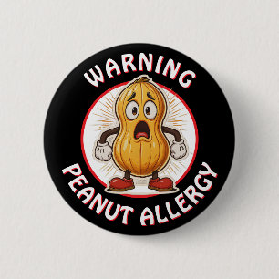 Warning Peanut Allergy Alert   Button