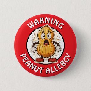Warning Peanut Allergy Alert Button