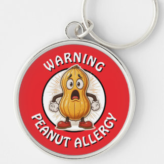 Warning Peanut Allergy Alert Keychain