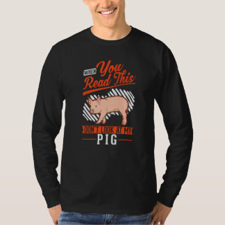 Warning Piggy Farmer Pig   T-Shirt