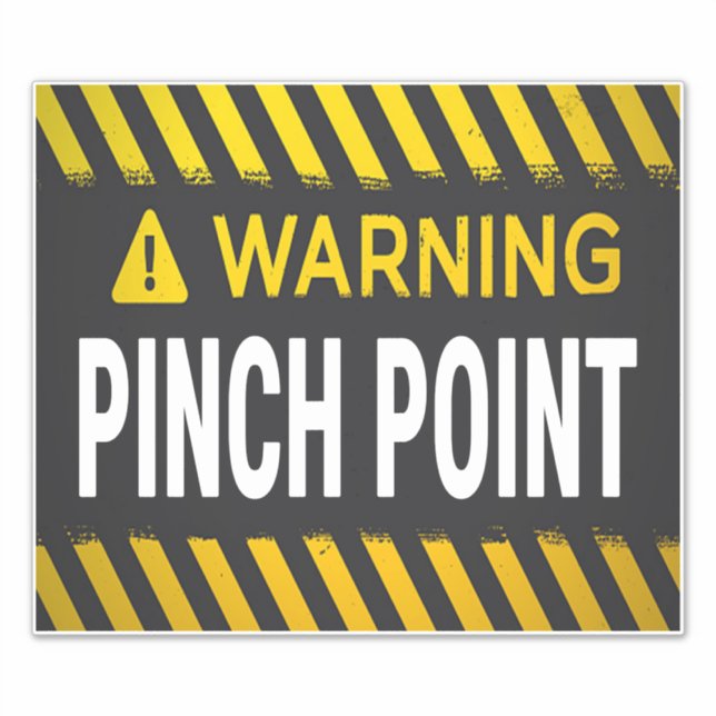 Warning Pinch Point  Sticker (Front)