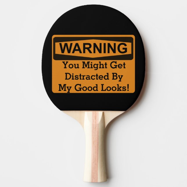 Warning Ping Pong Paddle (Front)