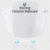 Warning Potential Biohazard Funny Sarcastic Face Shield (Front w/Glasses)
