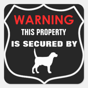 WARNING PROPERTY SECURED BY DOG STICKER