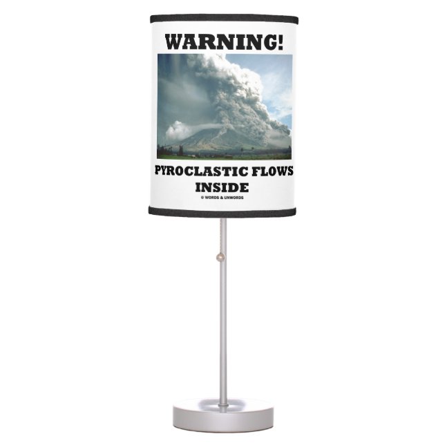Warning! Pyroclastic Flows Inside Volcano Table Lamp (Front)