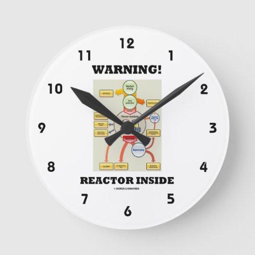 Warning Reactor Inside Nuclear Power Reactor Round Clock