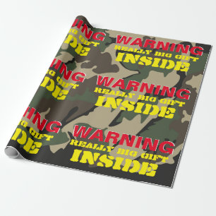 WARNING Really Big Gift Wrapping Paper