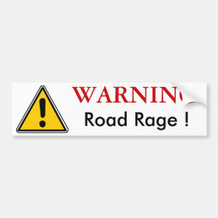 WARNING Road Rage Bumpersticker Bumper Sticker