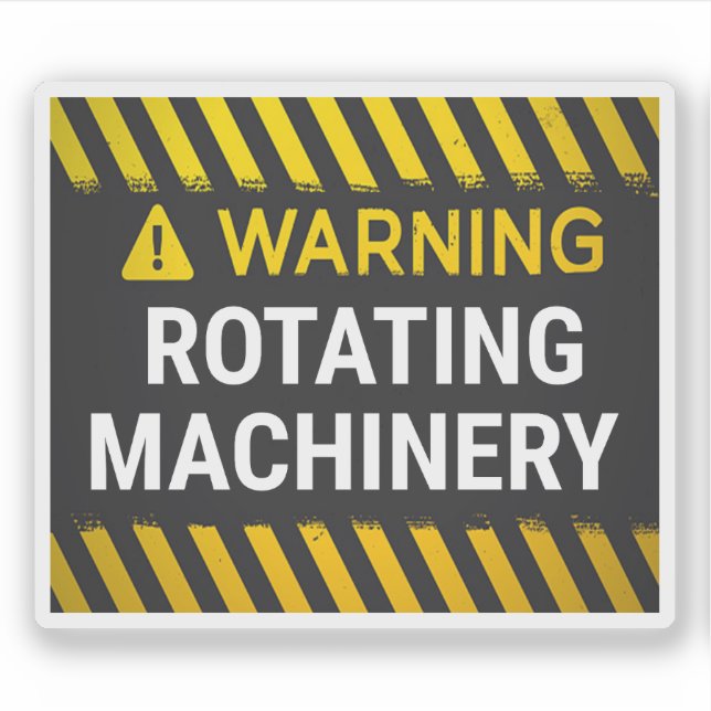 Warning Rotating Machinery  Sticker (Front)