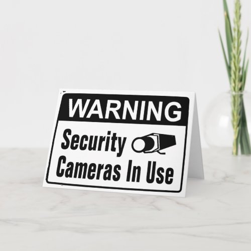 Warning Security Camera In Use Greeting Cards