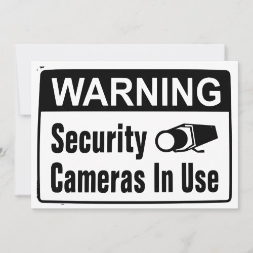 Warning Security Camera In Use Invitations