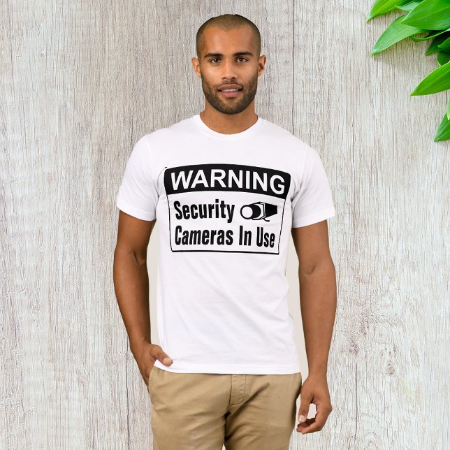 Warning Security Camera In Use Mens T-Shirt (Creator Uploaded)
