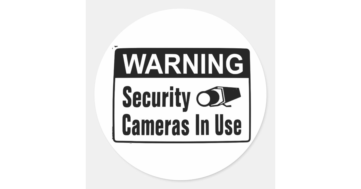 Warning Security Camera In Use Stickers Zazzle