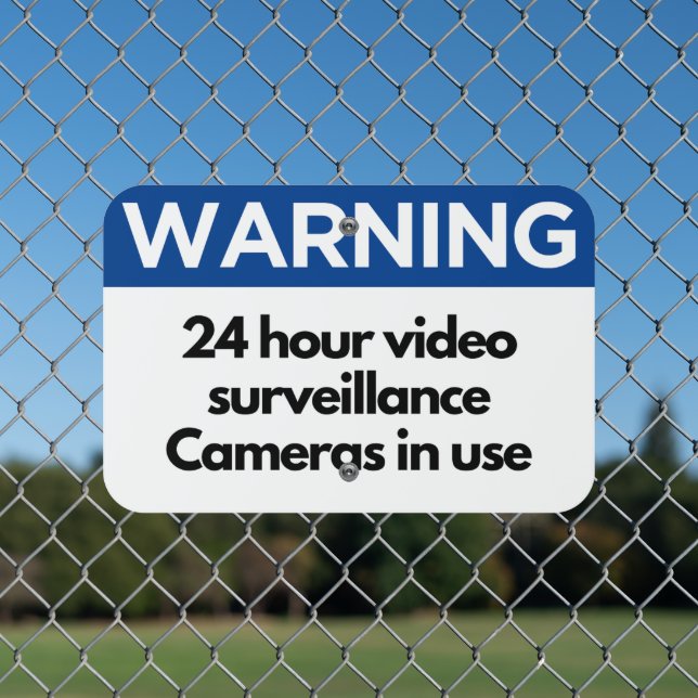 Warning Security Cameras In Use Business Office Metal Sign (In Situ(Fence))