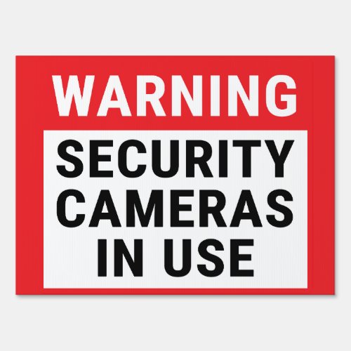 Warning Security Cameras in Use Sign
