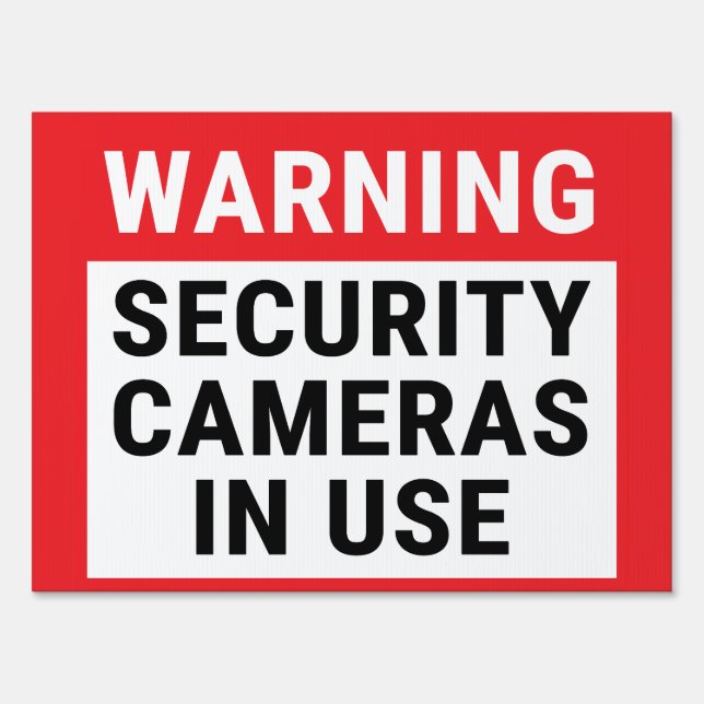 Warning Security Cameras in Use Sign (Front)