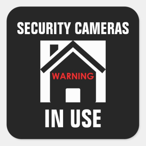 WARNING SECURITY CAMERAS IN USE STICKER