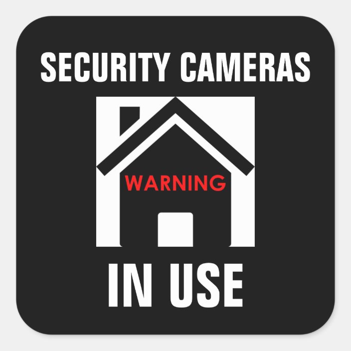 WARNING SECURITY CAMERAS IN USE STICKER