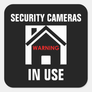 WARNING SECURITY CAMERAS IN USE STICKER