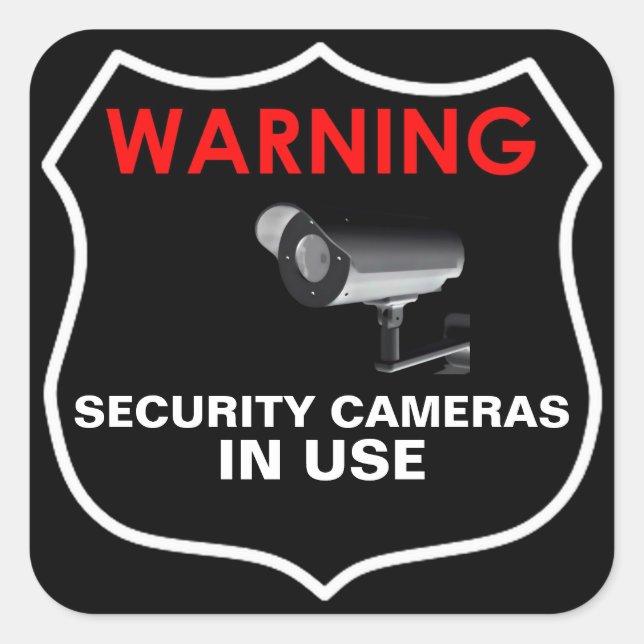 WARNING SECURITY CAMERAS IN USE STICKER (Front)