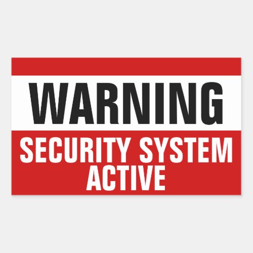 Warning Security System Active Stickers