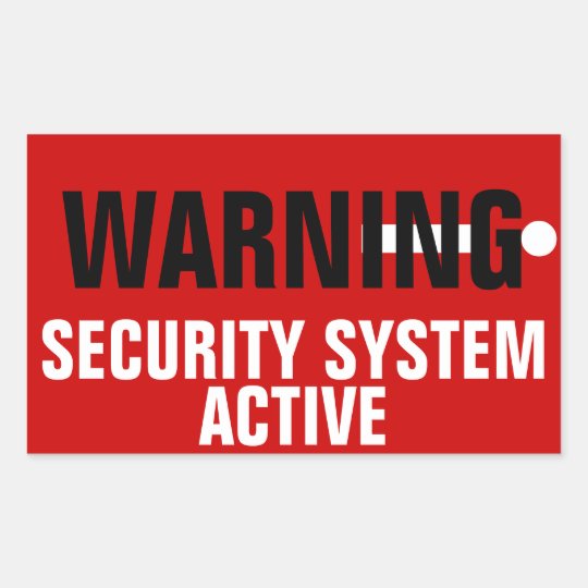 Warning Security System Active Stickers