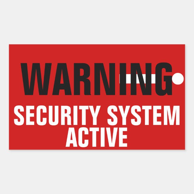 Warning Security System Active Stickers (Front)