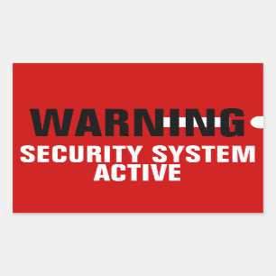 Warning Security System Active Stickers
