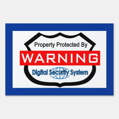 Warning Security System Yard Sign