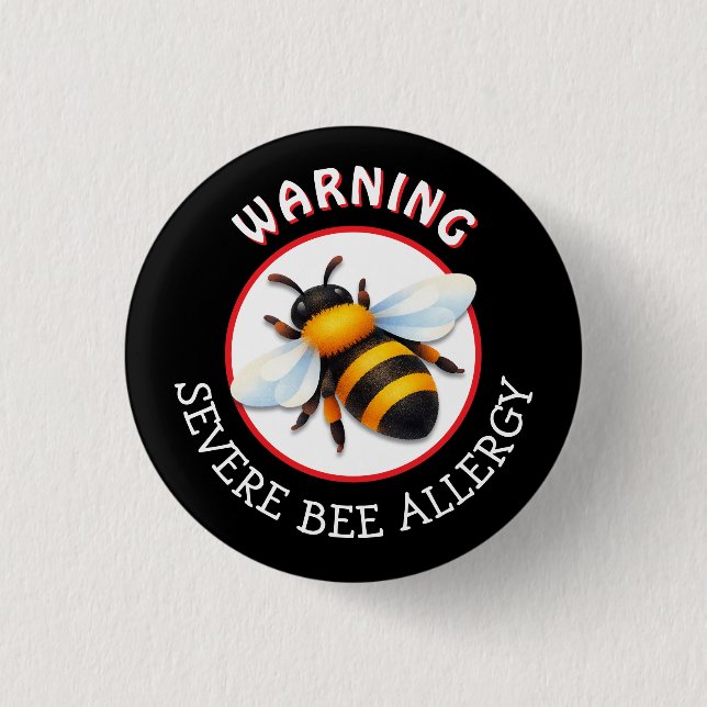 Warning Severe BEE Allergy Alert Button (Front)