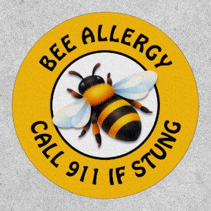 Warning Severe BEE Allergy Alert Button Patch