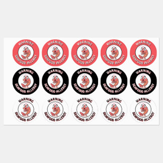 Warning Severe Seafood Allergy Alert Button Labels