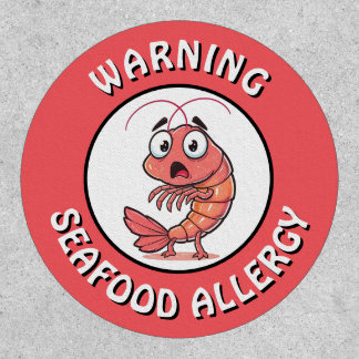 Warning Severe Seafood Allergy Alert Button Patch