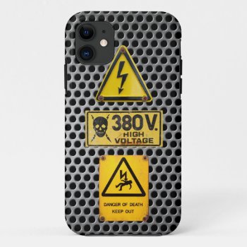 Warning Sign 04 Iphone 11 Case by ZunoDesign at Zazzle
