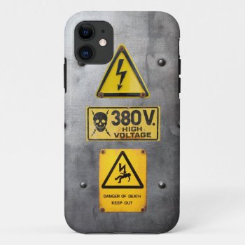 Warning Sign 05 Iphone 11 Case by ZunoDesign at Zazzle