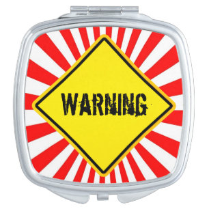 warning sign  compact mirror